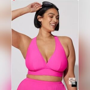 Torrid NWT size 4 (26) wireless triangle bikini top hot pink